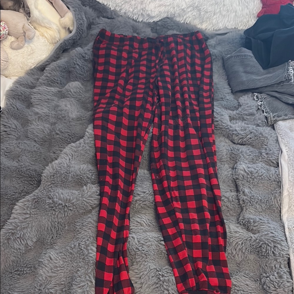 Red and Black Plaid Pants